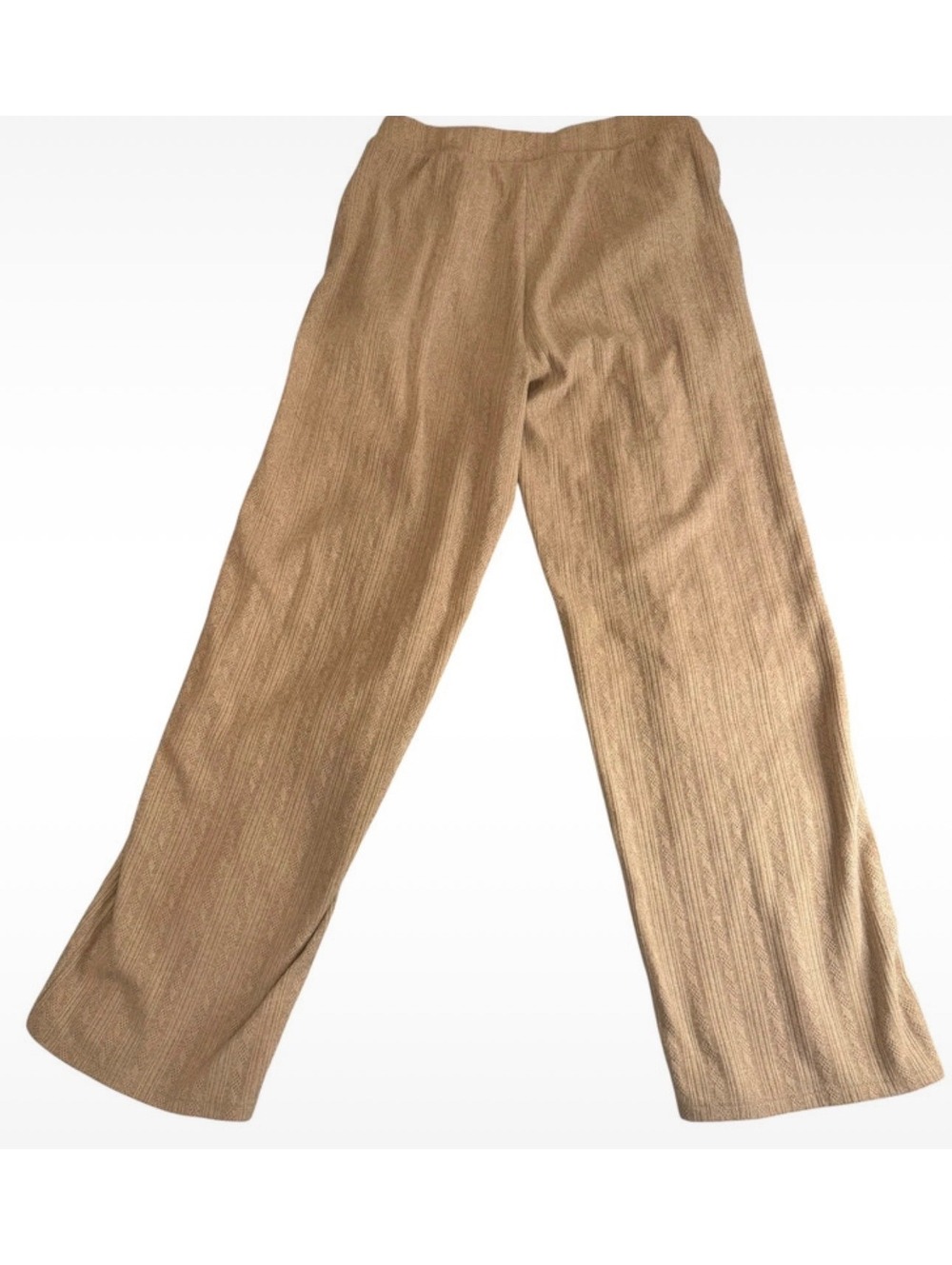 Live 2 Lounge Women’s Small Beige Pointelle Knit Wide Leg Pants Pull On